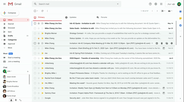 Screenshot of New quick settings help you optimize your Gmail layout