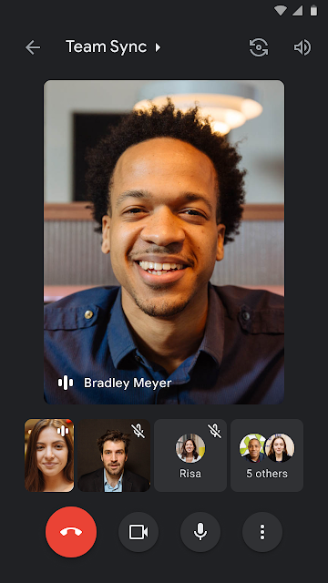 Screenshot of Google Meet Call using mobile